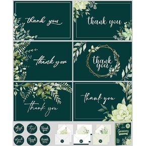 Decorably 24 Pack 6x4in Purple Thank You Cards with Envelopes and Stickers, 6 Beautiful Designs, Blank Inside - Bridal Shower, Wedding