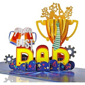 CUTPOPUP Birthday Card for Dad, Fathers Day Card Pop Up, Frist Father's Day, Thank You, Birthday 3D Greeting Card for Husband, Son, Dad, Grandpa (Cold Beer for Coolest Dad)