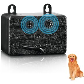 Anti Barking Device for Dogs: Automatic Anti-Bark Device Ultrasonic Multi-functional Waterproof Canine Anti-Barker with 3 Range Train Modes for Large, Medium and Small Dogs(Black)