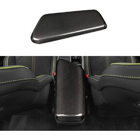Real Carbon Fiber Central Console Armrest Panel Cover Fit for KIA EV6 2021-2024 Armrest Storage Box Mat, Car Armrest Box Cap,Console Lid Pad Arm Rest Elbow Cushion (Bright Black)