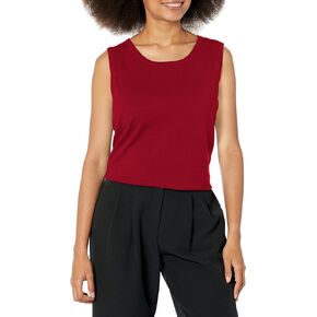 MULTIPLES Women's Jewel Neck Solid Sweater Knit Tank Top