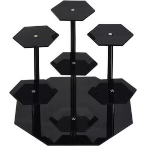uxcell Acrylic Display Stand For Figures, 7-Tier Acrylic Display Risers For Collectibles, Acrylic Cupcakes Stand, Acrylic Showcase Stand for Pastry Candy Display Black