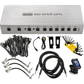 MXR M242 ISO-Brick PRO Guitar Effects Pedal Power Supply 10 Isolated DC Output 9V/12V/18V Dedicated Output for Power Supply Liking Features Tonebird Cable, Tool, Tuner, Pacth Bundle