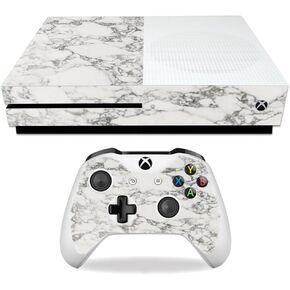 MightySkins Skin Compatible with Microsoft Xbox One S - White Marble | Protective, Durable, and Unique Vinyl Decal wrap Cover | Easy to Apply, Remove, and Change Styles | Made in The USA