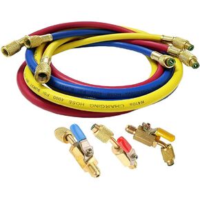 R410A AC Charging Hose Tube Fits for R410A, R134A, R12, R22, R404, R502 1/4" SAE refrigerant permutation, car air condition maintenance and coolant or frozen adding