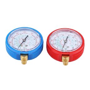 Air Conditioner Refrigerant Low and High Pressure Gauge,Brass AC Pressure Gauges Fit for R410A R134A R22 Refrigerant.