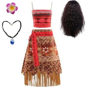 Princess Costume Kids Princess Tassel Dress for Grils Adventure Dress With Wig Birthday Halloween 3-12 Years