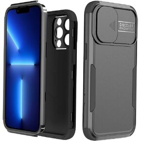 Tksafy Case Designed for iPhone 13 Pro Max, Heavy duty Shockproof Protective Three Layers Phone Bumper Cover with Full Body Rubber Armor Bumper Dropproof Protection for iPhone 13 Pro Max, Pink