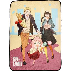 Spy x Family Manga Anime Anya Yor Loid Forger Plush Fleece Soft Throw Blanket | Spy x Family Merch 60" x 45"