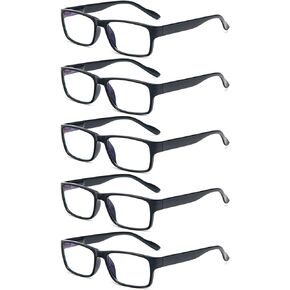 5 Pack Reading Glasses Blue Light Blocking Computer Spring Hinge Women Men Lightweight Readers