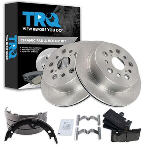 TRQ Rear Ceramic Brake Pad & Rotor Kit Compatible with 2001-2006 Lexus LS430