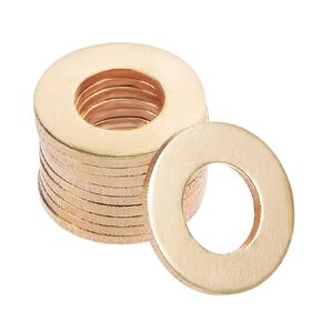 uxcell 10Pcs 10.5mm x 20mm x 1.5mm Copper Flat Washer for Screw Bolt