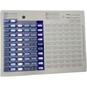6 Pack of Disposable 62 Days Two Month Cold Seal Medication Blister Cards, One Piece Blister Pack for Pill, Medicine and Vitamins
