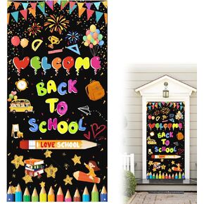 Welcome Back Decorations, Back to School Door Covers Decorative Welcome Back Classroom Door Decorations, Applicable to School Welcome Back Banner Teacher Door Decorations Kit Welcome Back Sign