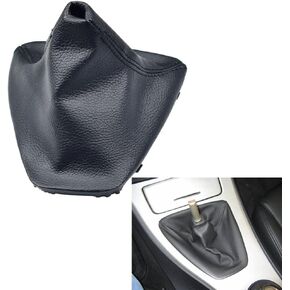 Auto Real Leather Gear Stick Shift Knob Lever Shifter Gaiter Boot Dust-Proof Cover Fit for BMW E90 E91 E92 E93 Car Styling