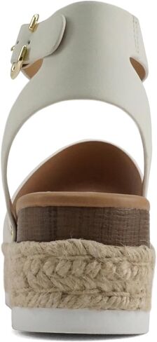 ADELE ~ Women's Open Toe Buckle Ankle Strap Espadrilles Flatform Wedge Casual Sandal in Kuwait
