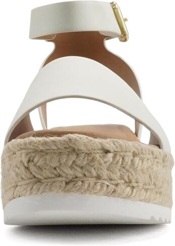ADELE ~ Women's Open Toe Buckle Ankle Strap Espadrilles Flatform Wedge Casual Sandal in Kuwait