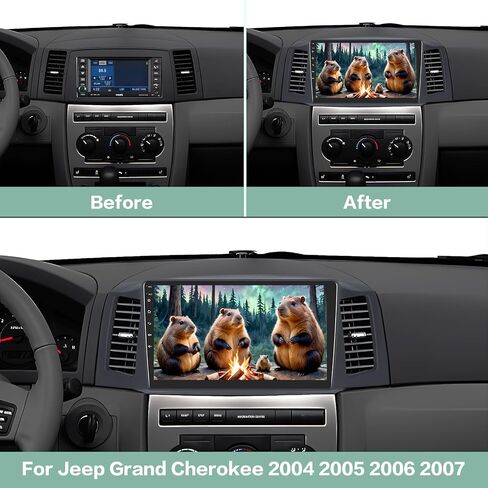 [2G+64G] راديو سيارة Android 13 لسيارة Jeep Grand Cherokee 2004 2005 2006 2007، ستيريو تشغيل السيارة بشاشة لمس 10 بوصة، Carplay/Android Auto/Bluetooth/SWC + كاميرا احتياطية AHD in Saudi Arabia