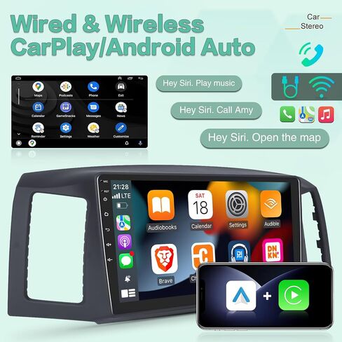[2G+64G] راديو سيارة Android 13 لسيارة Jeep Grand Cherokee 2004 2005 2006 2007، ستيريو تشغيل السيارة بشاشة لمس 10 بوصة، Carplay/Android Auto/Bluetooth/SWC + كاميرا احتياطية AHD in Saudi Arabia