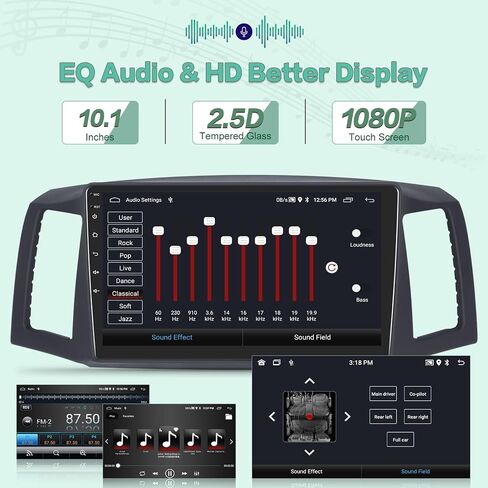 [2G+64G] راديو سيارة Android 13 لسيارة Jeep Grand Cherokee 2004 2005 2006 2007، ستيريو تشغيل السيارة بشاشة لمس 10 بوصة، Carplay/Android Auto/Bluetooth/SWC + كاميرا احتياطية AHD in Saudi Arabia