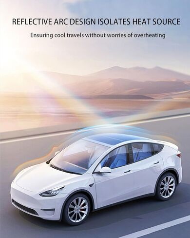 مظلة سقف 2 في 1 متوافقة مع ملحقات Tesla Model 3 2019-2023 - عاكس للأشعة فوق البنفسجية للسقف الزجاجي، بيج in Kuwait