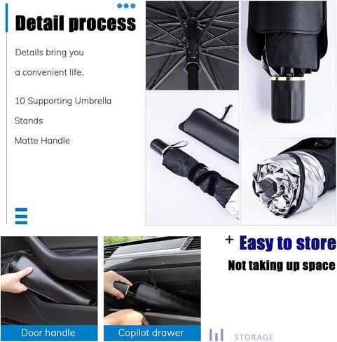 BOGI Car Windshield Sun Shade Umbrella, Foldable Car Window Shades with Storage Bag, Block UV Rays and Heat Sun Visor Protector, Fits Most Vehicle Models, Easy to Store and Use (Small, Large) in Saudi Arabia