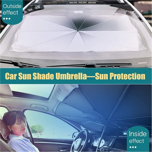 BOGI Car Windshield Sun Shade Umbrella, Foldable Car Window Shades with Storage Bag, Block UV Rays and Heat Sun Visor Protector, Fits Most Vehicle Models, Easy to Store and Use (Small, Large) in Saudi Arabia