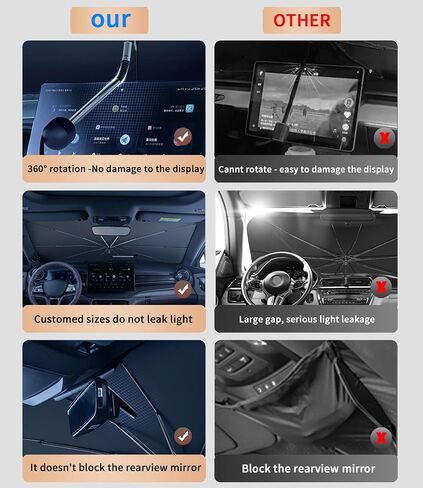 Custom-Fit for Toyota Windshield Sun Shade Umbrella, Car Sunshade Cover UV Block Car Front Window with 360°Rotation Bendable Handle, Designed for Toyota Accessories (for Toyota 4Runner) in Saudi Arabia