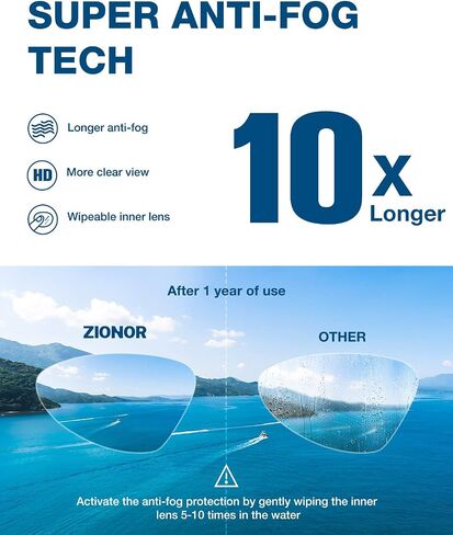 ZIONOR Swim Goggles, Super Anti-fog Polarized Swimming Goggles Men Women in Saudi Arabia