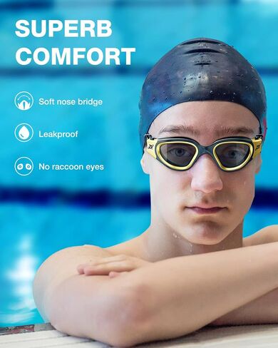 ZIONOR Swim Goggles, Super Anti-fog Polarized Swimming Goggles Men Women in Saudi Arabia