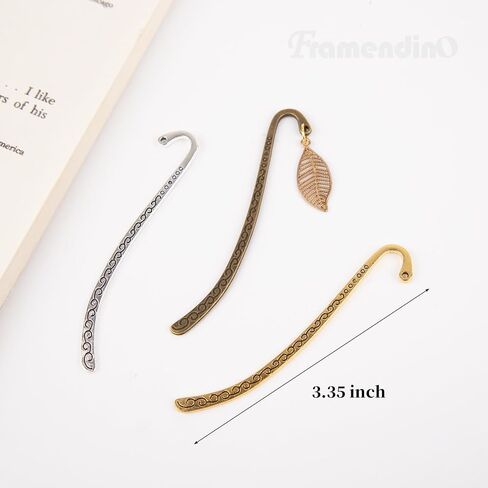 Framendino, 20 Pieces Alloy Bookmark Hook Retro Metal Bookmark Tibetan DIY Bookmarks for Reading Enthusiasts (Bronze) in Kuwait