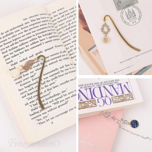 Framendino, 20 Pieces Alloy Bookmark Hook Retro Metal Bookmark Tibetan DIY Bookmarks for Reading Enthusiasts (Bronze) in Kuwait