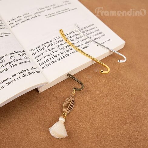 Framendino, 20 Pieces Alloy Bookmark Hook Retro Metal Bookmark Tibetan DIY Bookmarks for Reading Enthusiasts (Bronze) in Kuwait