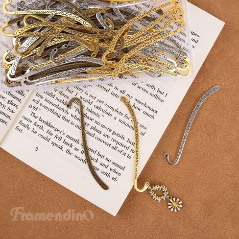 Framendino, 20 Pieces Alloy Bookmark Hook Retro Metal Bookmark Tibetan DIY Bookmarks for Reading Enthusiasts (Bronze) in Kuwait
