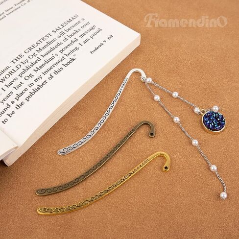 Framendino, 20 Pieces Alloy Bookmark Hook Retro Metal Bookmark Tibetan DIY Bookmarks for Reading Enthusiasts (Bronze) in Kuwait