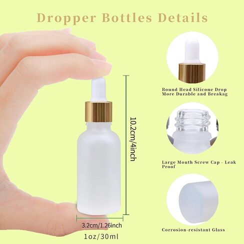 1 oz*6 Eye Dropper Bottles Set Leakproof Essential Oils Tincture Bottle Mini Travel Serum Bottles Suitable Cosmetic Sample Container for Serum Oils, Perfume (Amber) in Saudi Arabia