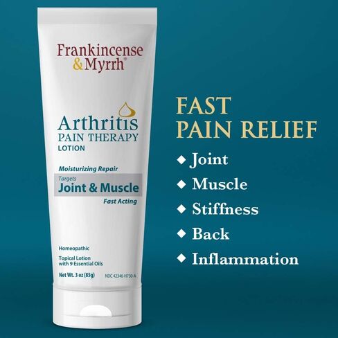 FRANKINCENSE & MYRRH Arthritis Pain Therapy Lotion – Pain Relief Creams and Hydrating Skin Repair, Body Pain Reliever for Sciatica, Lower Back, Neck, Hands and Shoulders, 6 Ounces - 2 Pack in Kuwait