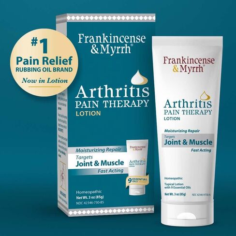 FRANKINCENSE & MYRRH Arthritis Pain Therapy Lotion – Pain Relief Creams and Hydrating Skin Repair, Body Pain Reliever for Sciatica, Lower Back, Neck, Hands and Shoulders, 6 Ounces - 2 Pack in Kuwait