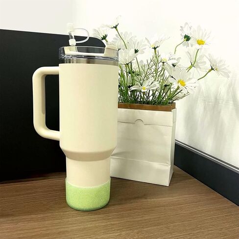 حذاء سيليكون لامع واقٍ، متوافق مع Stanley Tumbler 20-40oz وزجاجة مياه Hydro Flask 12-24oz والمزيد من الزجاجات/الأكواب ذات الجزء السفلي 2.8-2.95 بوصة، بلينغ مضاد للانزلاق in Saudi Arabia