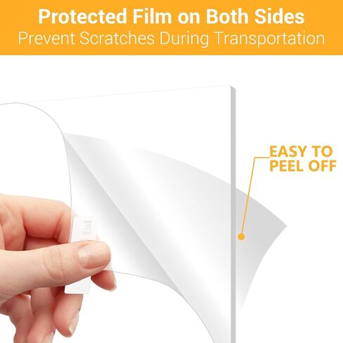 Gartful 4PCS Acrylic Sheets for Light Base, Clear Cast Plexiglass Board, 0.08"(2mm) Thick Plastic Glass Panel with Protective Film for LED Light Base, Table Sign, DIY Display Project, Rectangle in Kuwait