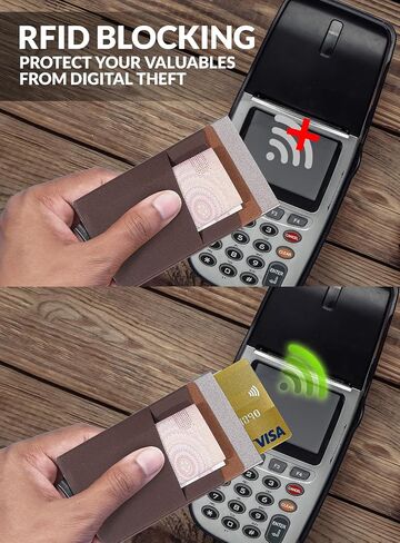 Boxiki Travel RFID Blocking Men Wallet - Aluminium Minimalist Credit Card Holder Fits 6 Cards & Notes - Pop Up Metal Card Wallet with Sleek Gray Design in Saudi Arabia
