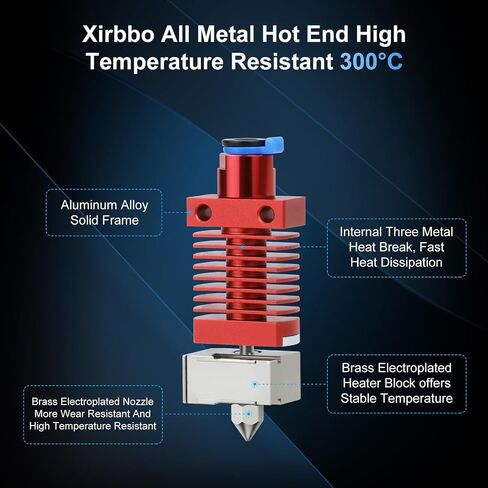 Upgraded All Metal Hotend 3D Printer Parts,Support 300℃ High Temperature High Speed Printing, Assembled Hotend Nozzles Extruder Kit Fits Ender3/Pro/V2/Max/Ender 5/ Pro/Plus/CR10 Voron in Saudi Arabia
