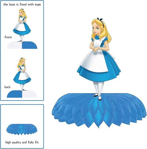 Alice in Wonderland Birthday Party Supplies, Supplies Honeycomb Centerpiece,8Pcs 3D Table Decorations for Girls Boys in Kuwait