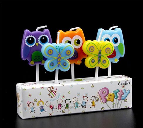 شموع عيد الميلاد لحديثي الولادة، عيد الميلاد الأول، شموع حب الزفاف للكيك (البومة/الفراشات) in Kuwait