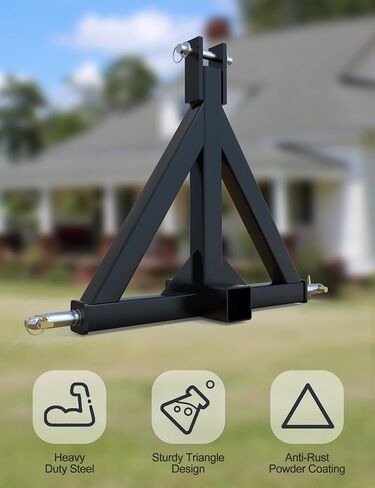3 Point 2" Receiver Trailer Hitch Category 1Tractor Tow Drawbar Pull Black Heavy Duty Compatible for Kubota, John Deere, BX, LM25H, Cat, WLM Tractor, NorTrac, Yanmar, Kioti in Saudi Arabia