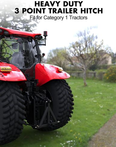 3 Point 2" Receiver Trailer Hitch Category 1Tractor Tow Drawbar Pull Black Heavy Duty Compatible for Kubota, John Deere, BX, LM25H, Cat, WLM Tractor, NorTrac, Yanmar, Kioti in Saudi Arabia