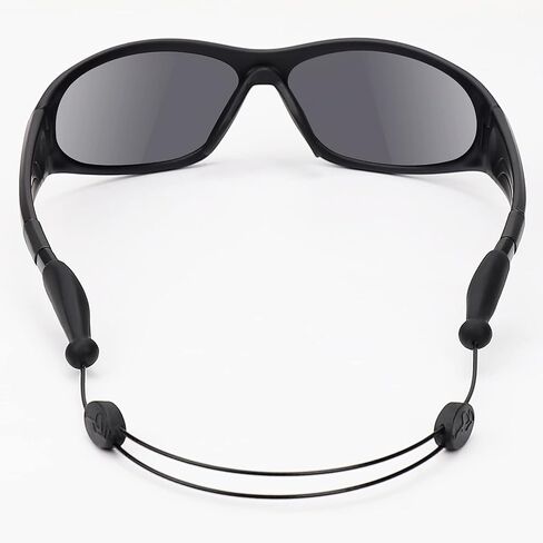 YR No Tail Adjustable Eyewear Retainer Cable Strap for Glasses, Sunglass Strap Eyewear Retainer, Set of 4, Black in Saudi Arabia