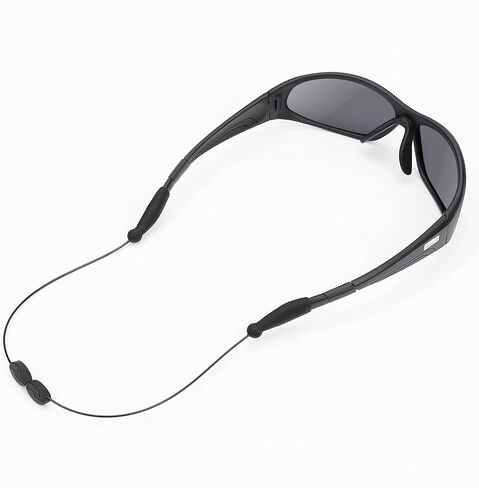 حزام كابل تثبيت النظارات قابل للتعديل من YR بدون ذيل للنظارات، حزام النظارات الشمسية، مجموعة من 4 قطع، أسود in Kuwait