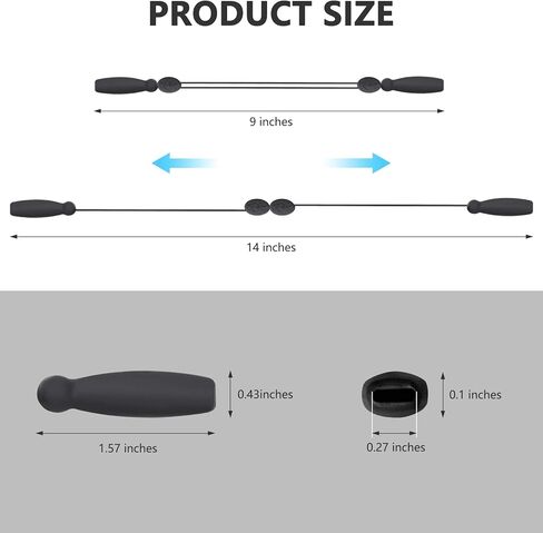 حزام كابل تثبيت النظارات قابل للتعديل من YR بدون ذيل للنظارات، حزام النظارات الشمسية، مجموعة من 4 قطع، أسود in Kuwait