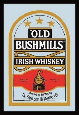 Tin Sign For Metal Sign 8" X 12" - Old BUSHMILLS Irish Whiskey Nostalgia barspiegel Mirror BAR Mirror Metal Plaque Cafe, Bar, Home Wall Decor in Saudi Arabia